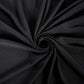 Black stretch spandex tablecloth for 6ft banquet tables, wrinkle-free.