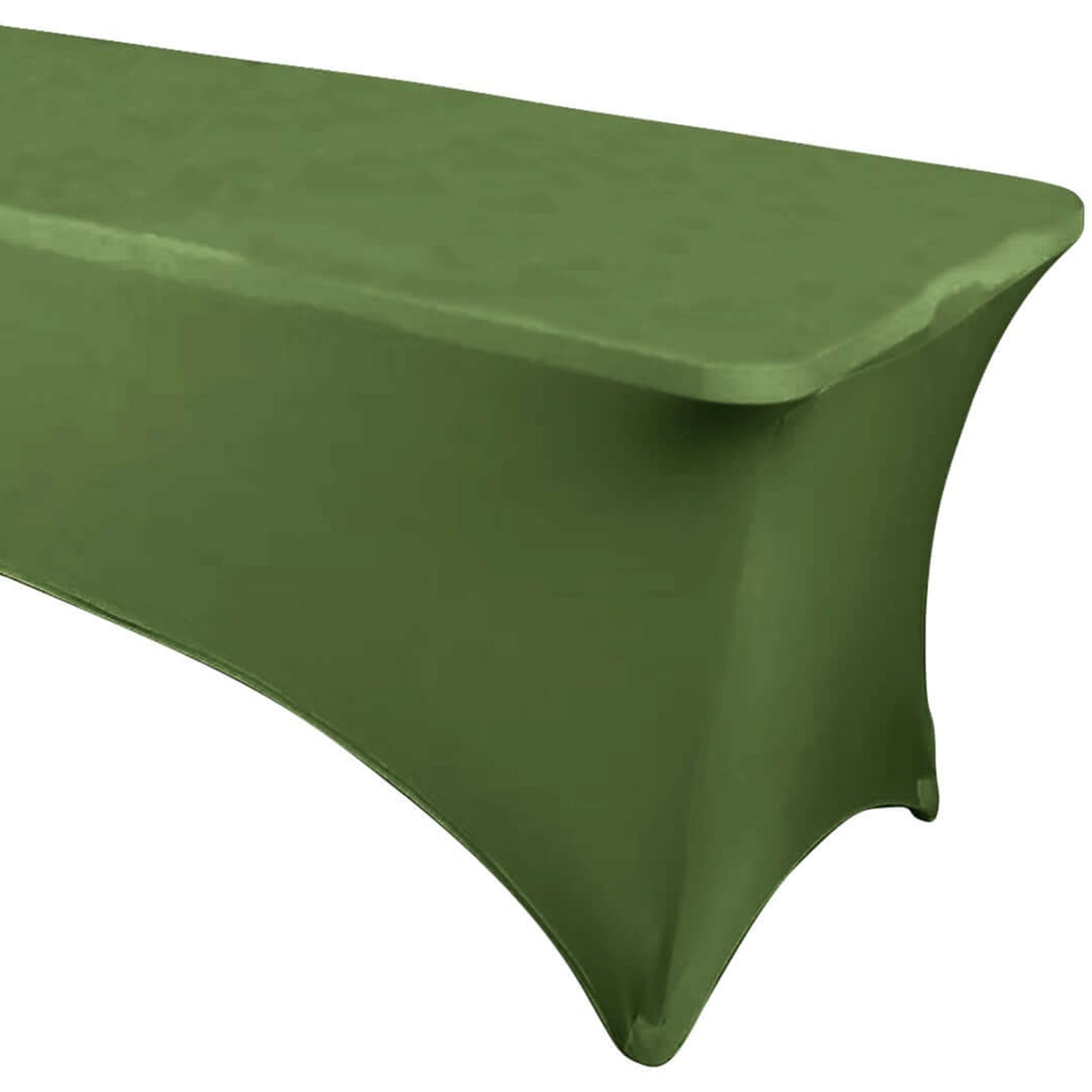 Olive Green Stretch Spandex Rectangle Tablecloth 6ft Wrinkle Free Fitted Table Cover for 72"x30" Tables