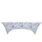 8ft Spandex Fitted Rectangle Tablecloth – White & Blue French Toile Wrinkle-Free Stretch Table Cover