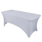 Silver Stretch Spandex Tablecloth for 8 Feet Rectangular