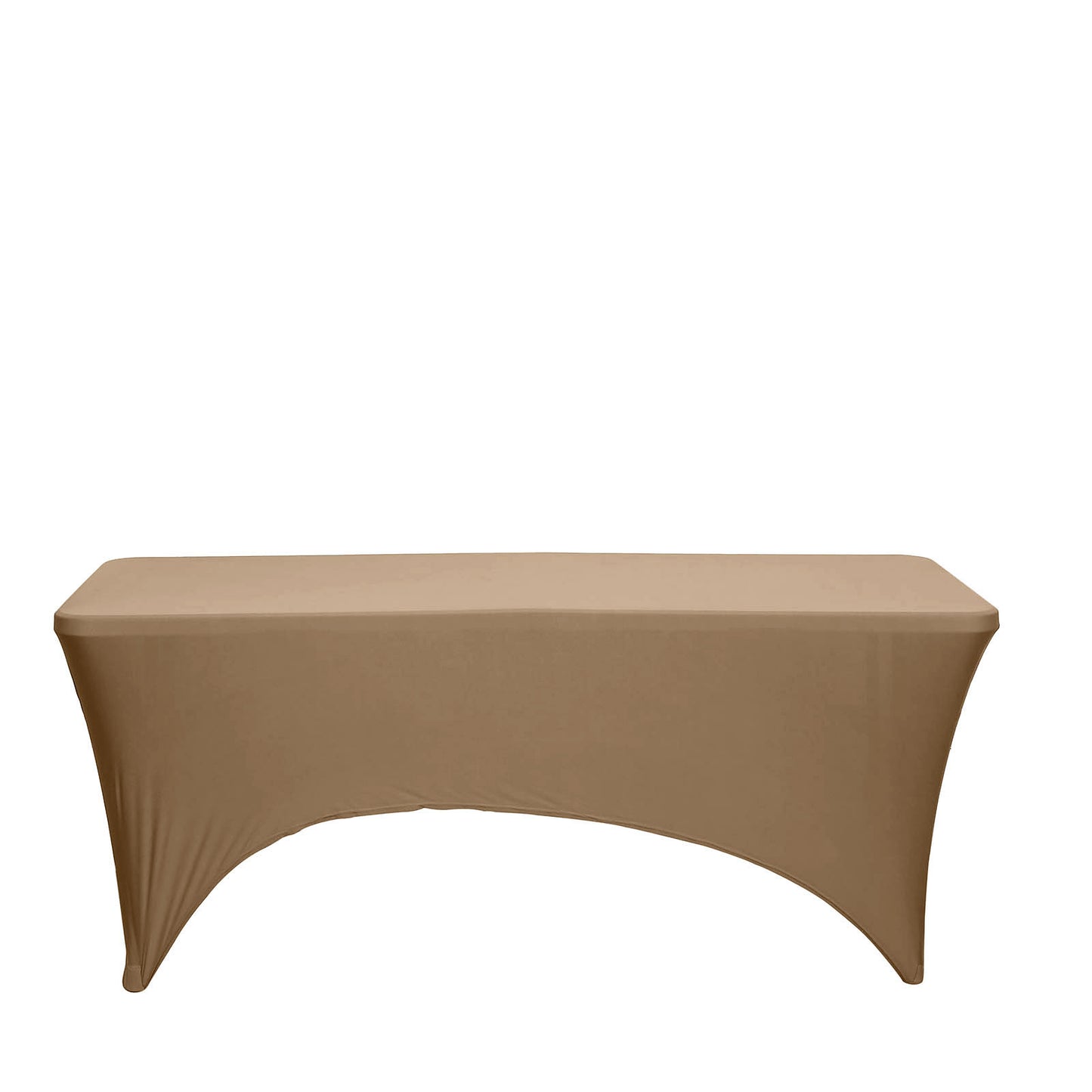 8ft Taupe Spandex Stretch Fitted Rectangular Tablecloth