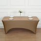 Taupe Stretch Spandex Rectangle Tablecloth 8ft Wrinkle Free Fitted Table Cover for 96"x30" Tables