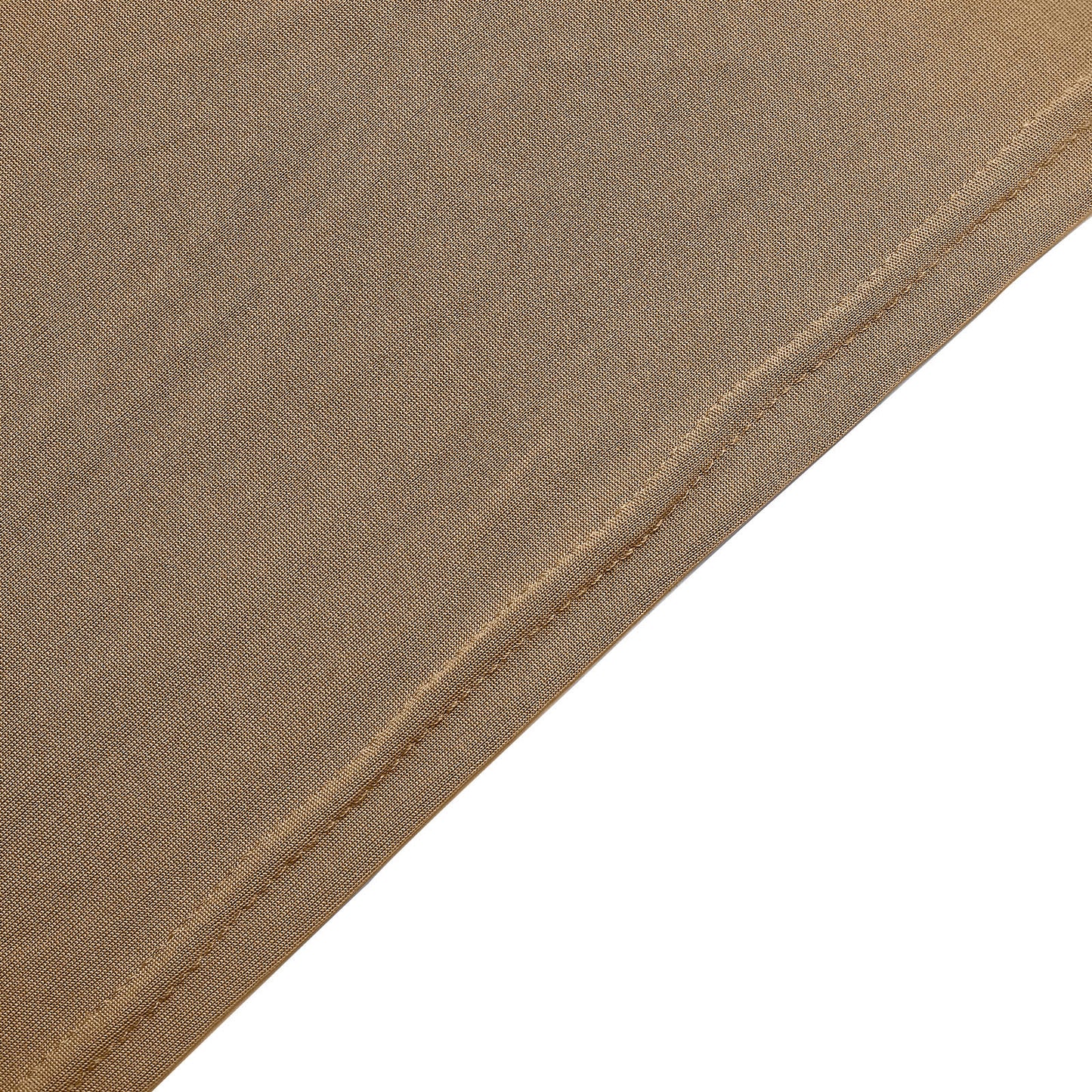 Taupe Stretch Spandex Rectangle Tablecloth 8ft Wrinkle Free Fitted Table Cover for 96"x30" Tables