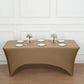 Taupe Stretch Spandex Rectangle Tablecloth 8ft Wrinkle Free Fitted Table Cover for 96"x30" Tables