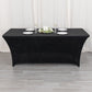 6ft Black Crushed Velvet Spandex Fitted Rectangular Table Cover