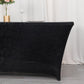 6ft Black Crushed Velvet Spandex Fitted Rectangular Table Cover