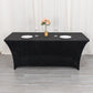 6ft Black Crushed Velvet Spandex Fitted Rectangular Table Cover