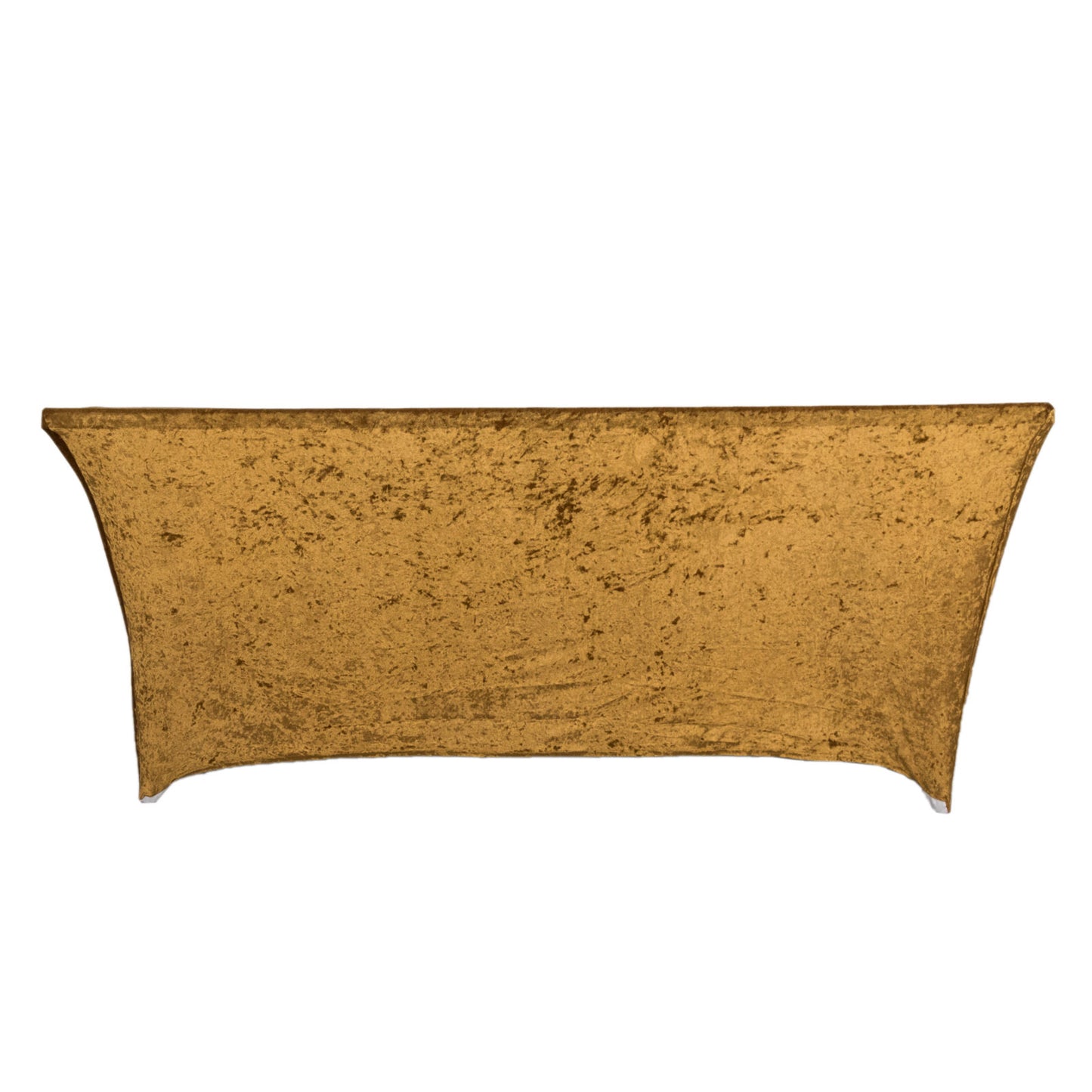 6ft Gold Crushed Velvet Spandex Fitted Rectangular Table Cover