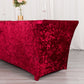 6ft Red Crushed Velvet Spandex Fitted Rectangular Table Cover