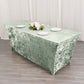 6ft Sage Green Crushed Velvet Spandex Fitted Rectangular Table Cover