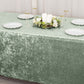 6ft Sage Green Crushed Velvet Spandex Fitted Rectangular Table Cover