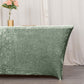 6ft Sage Green Crushed Velvet Spandex Fitted Rectangular Table Cover