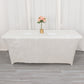 6ft White Crushed Velvet Spandex Fitted Rectangular Table Cover