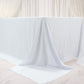 White rectangular tablecloth for 8ft tables, wrinkle-free and stain-resistant.
