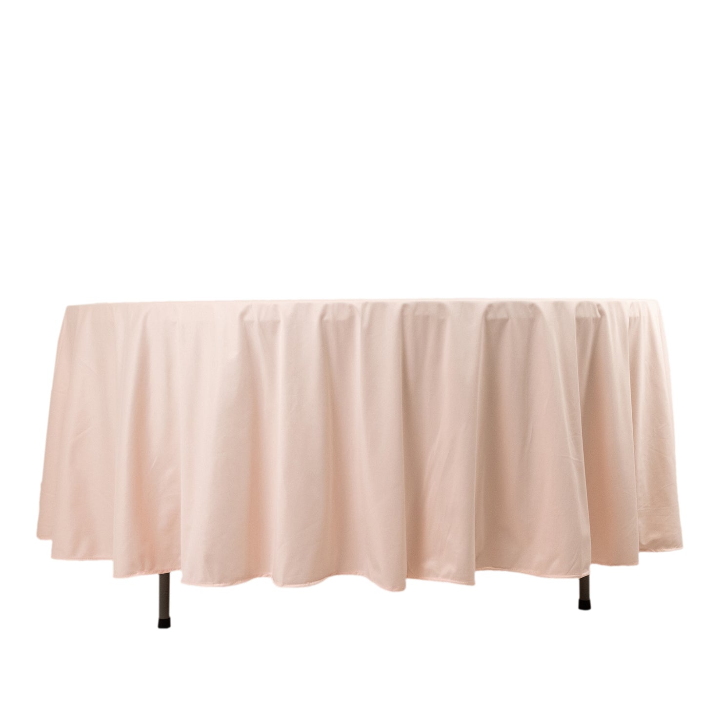 108" Blush Premium Scuba Round Tablecloth, Wrinkle Free Polyester Tablecloth