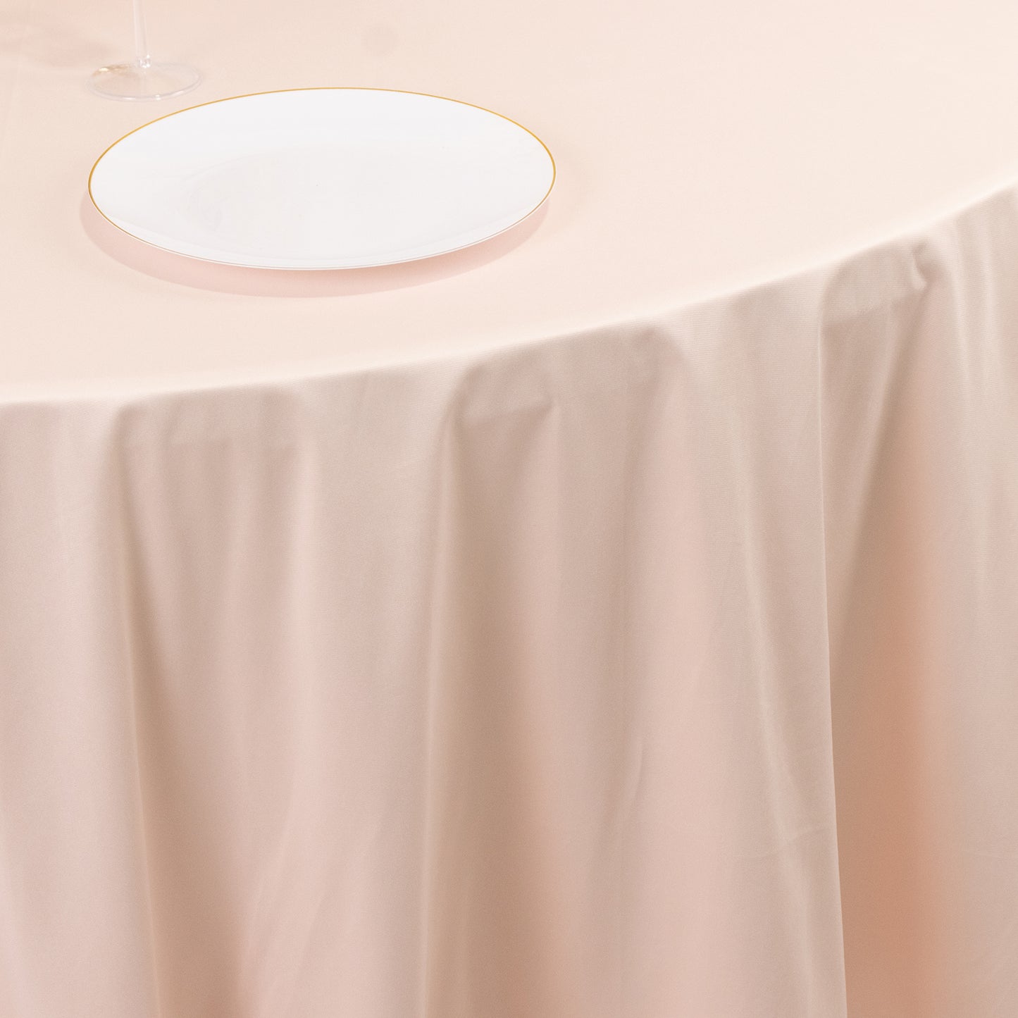 108" Blush Premium Scuba Round Tablecloth, Wrinkle Free Polyester Tablecloth