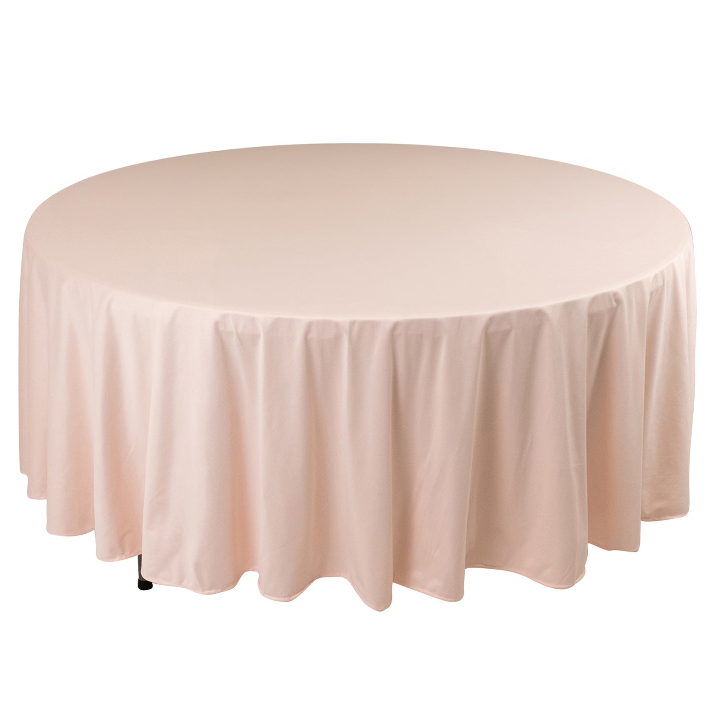 108" Blush Premium Scuba Round Tablecloth, Wrinkle Free Polyester Tablecloth