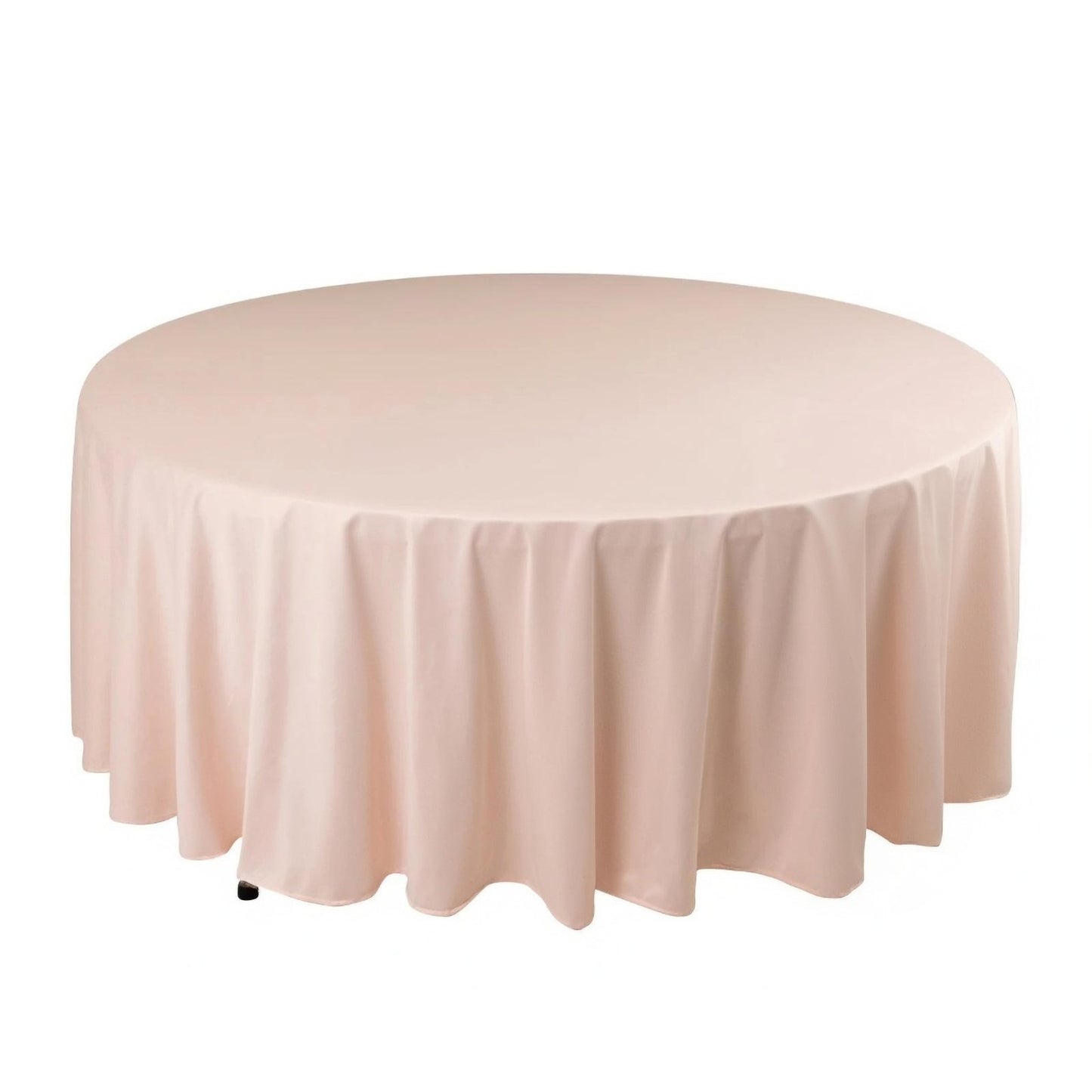 108" Blush Scuba Round Tablecloth, Wrinkle Free Polyester Tablecloth