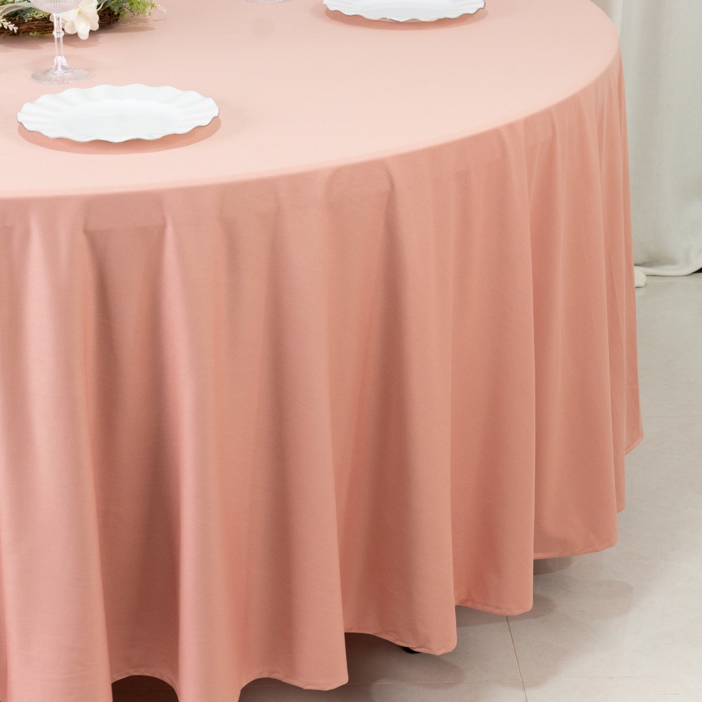 Scuba Round 108" Tablecloth Dusty Rose - Wrinkle Free & Stain Resistant Table Cover