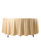 108" Beige Scuba Round Tablecloth, Wrinkle Free Polyester Tablecloth