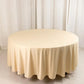 108" Beige Scuba Round Tablecloth, Wrinkle Free Polyester Tablecloth