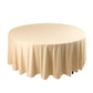 108" Beige Scuba Round Tablecloth, Wrinkle Free Polyester Tablecloth