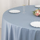 108" Dusty Blue Scuba Round Tablecloth, Wrinkle Free Polyester Tablecloth