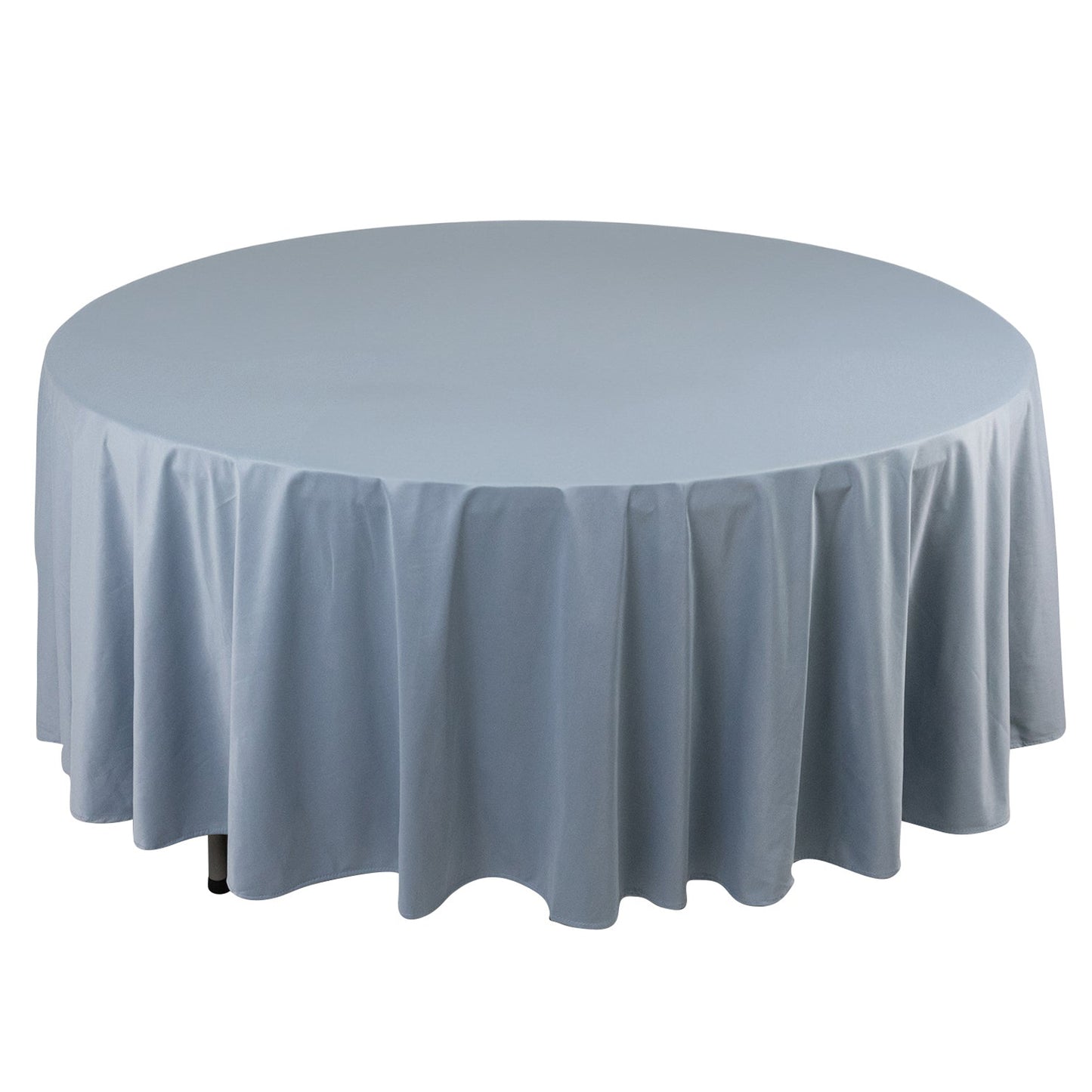 108" Dusty Blue Premium Scuba Round Tablecloth, Wrinkle Free Polyester Tablecloth