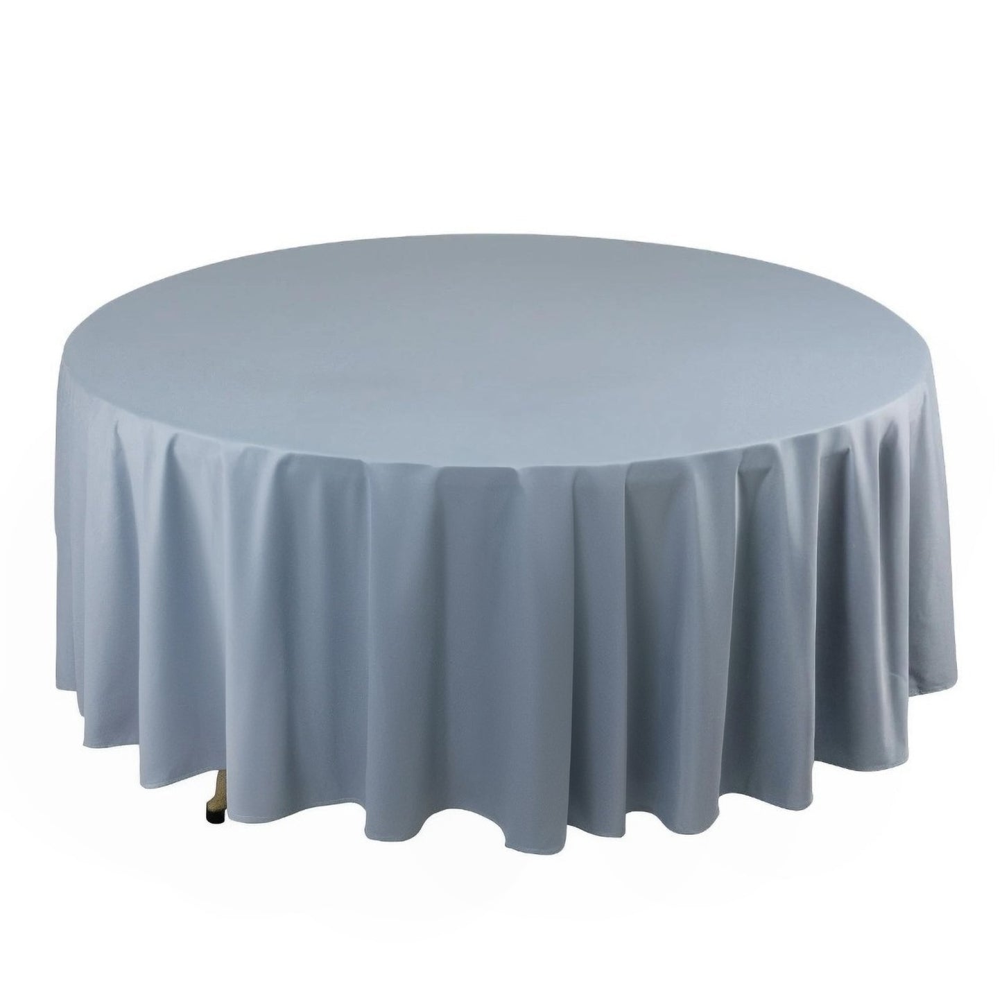 108" Dusty Blue Scuba Round Tablecloth, Wrinkle Free Polyester Tablecloth