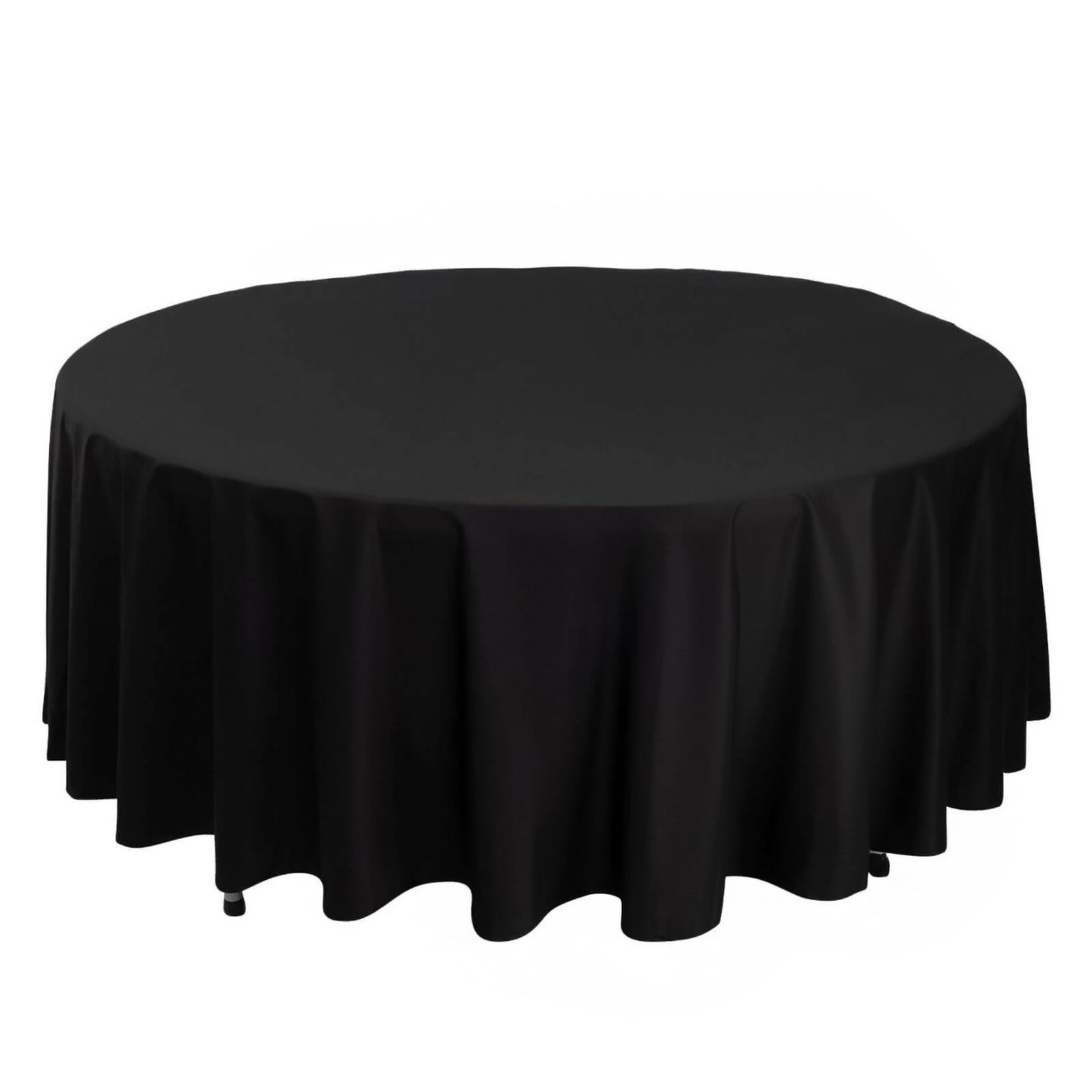 108" Black Scuba Round Tablecloth, Wrinkle Free Polyester Tablecloth
