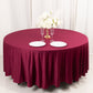 108" Burgundy Scuba Round Tablecloth, Wrinkle Free Polyester Tablecloth