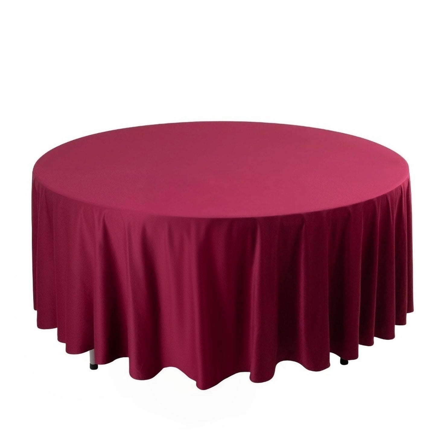 108" Burgundy Scuba Round Tablecloth, Wrinkle Free Polyester Tablecloth