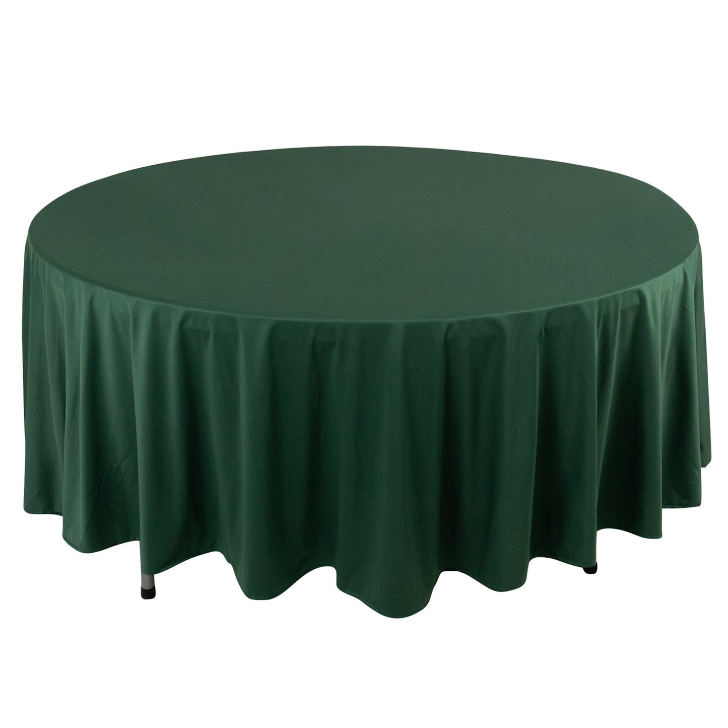 108" Hunter Emerald Green Premium Scuba Round Tablecloth, Wrinkle Free Polyester Tablecloth