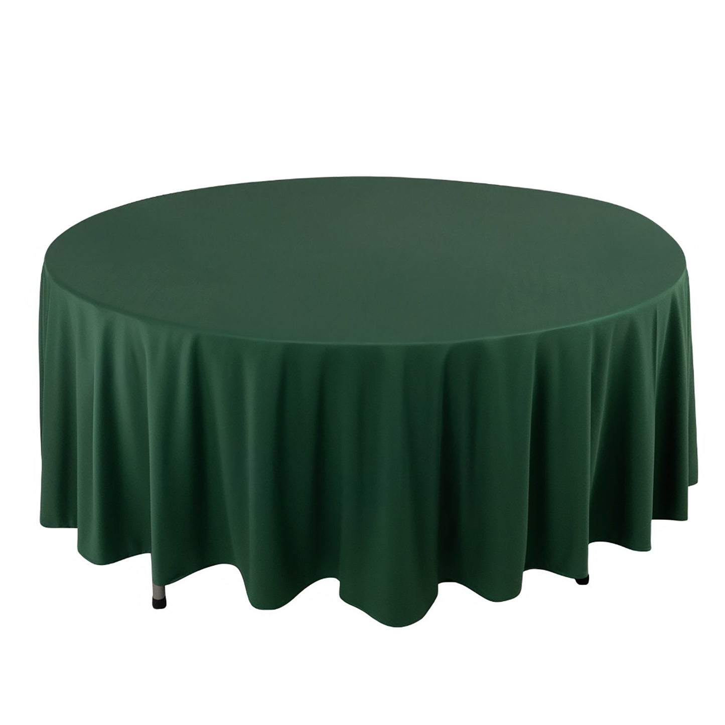 108" Hunter Emerald Green Scuba Round Tablecloth, Wrinkle Free Polyester Tablecloth