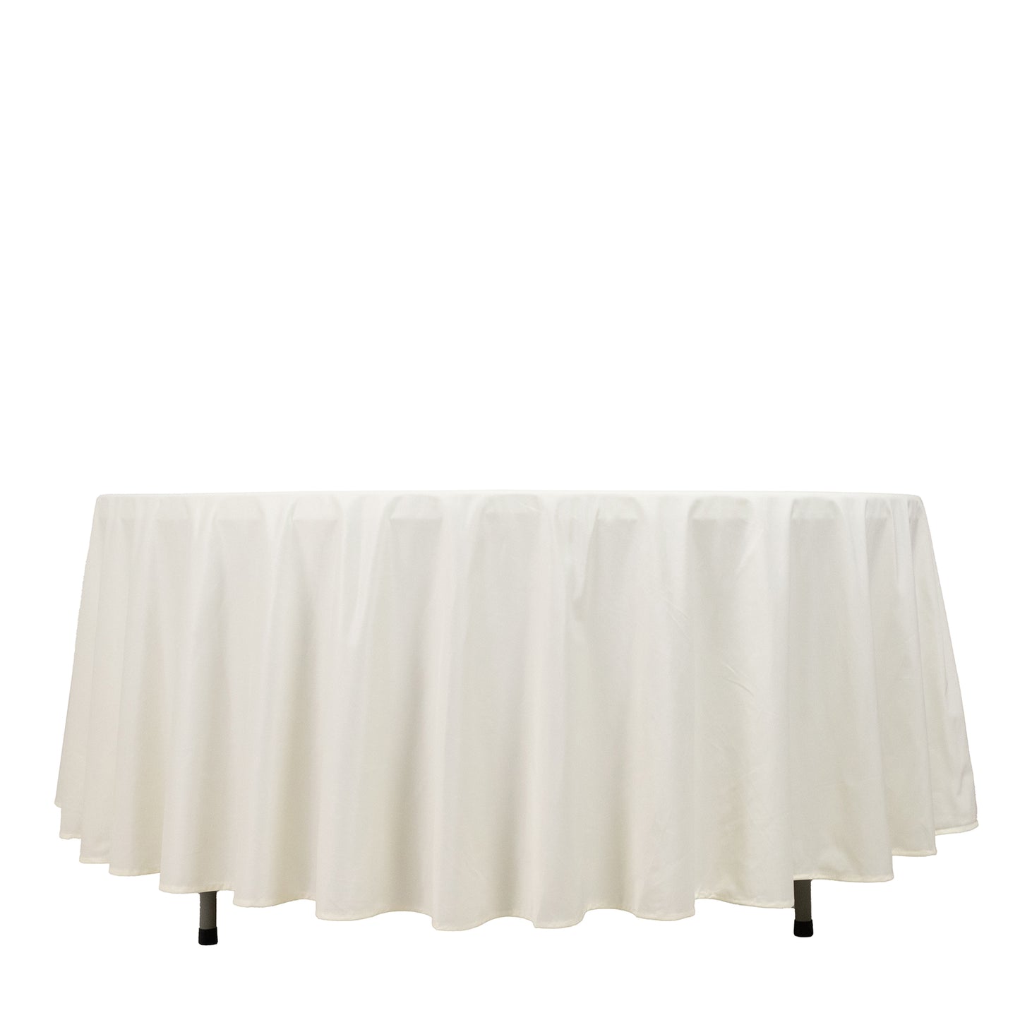 108" Ivory Premium Scuba Round Tablecloth, Wrinkle Free Polyester Tablecloth