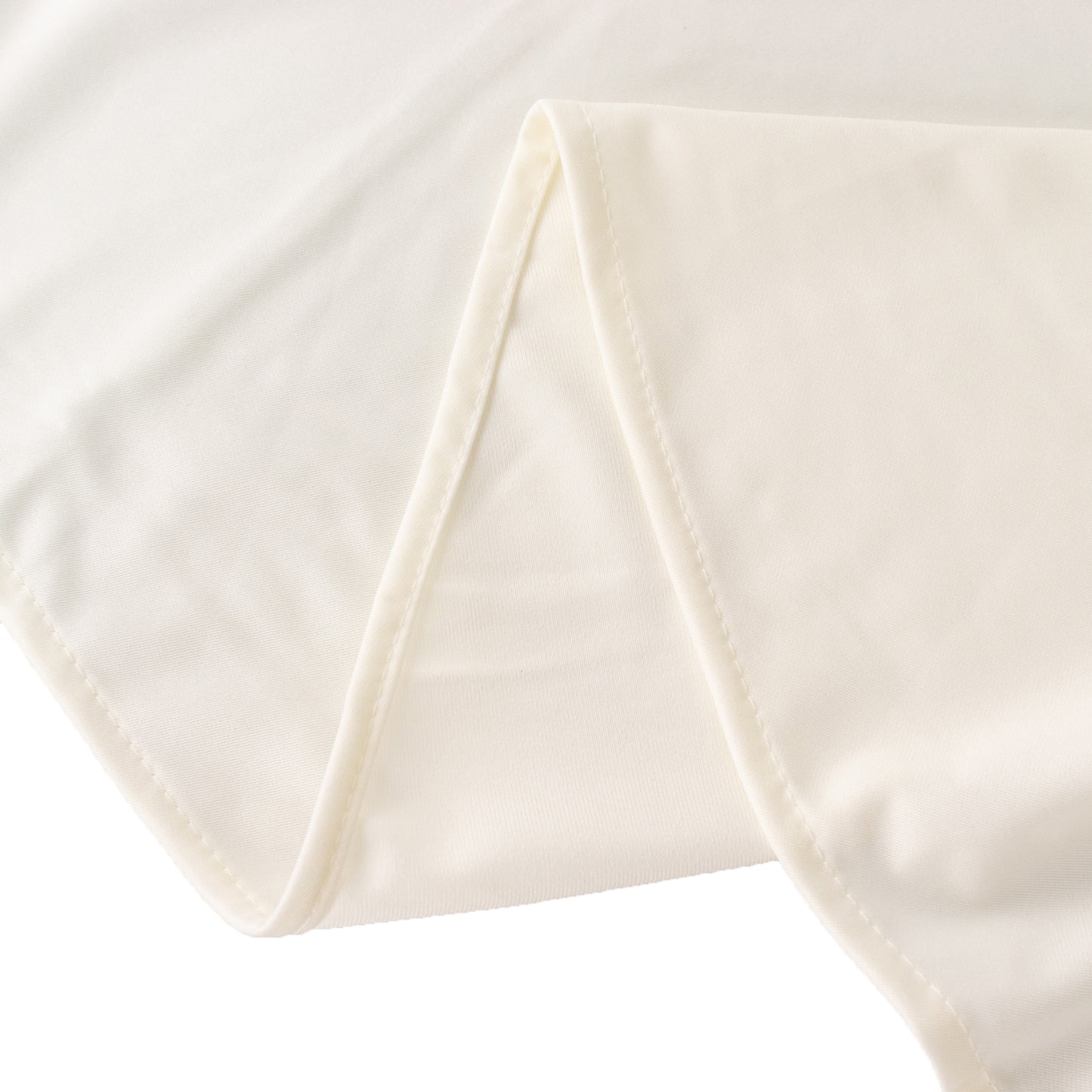 108" Ivory Premium Scuba Round Tablecloth, Wrinkle Free Polyester Tablecloth