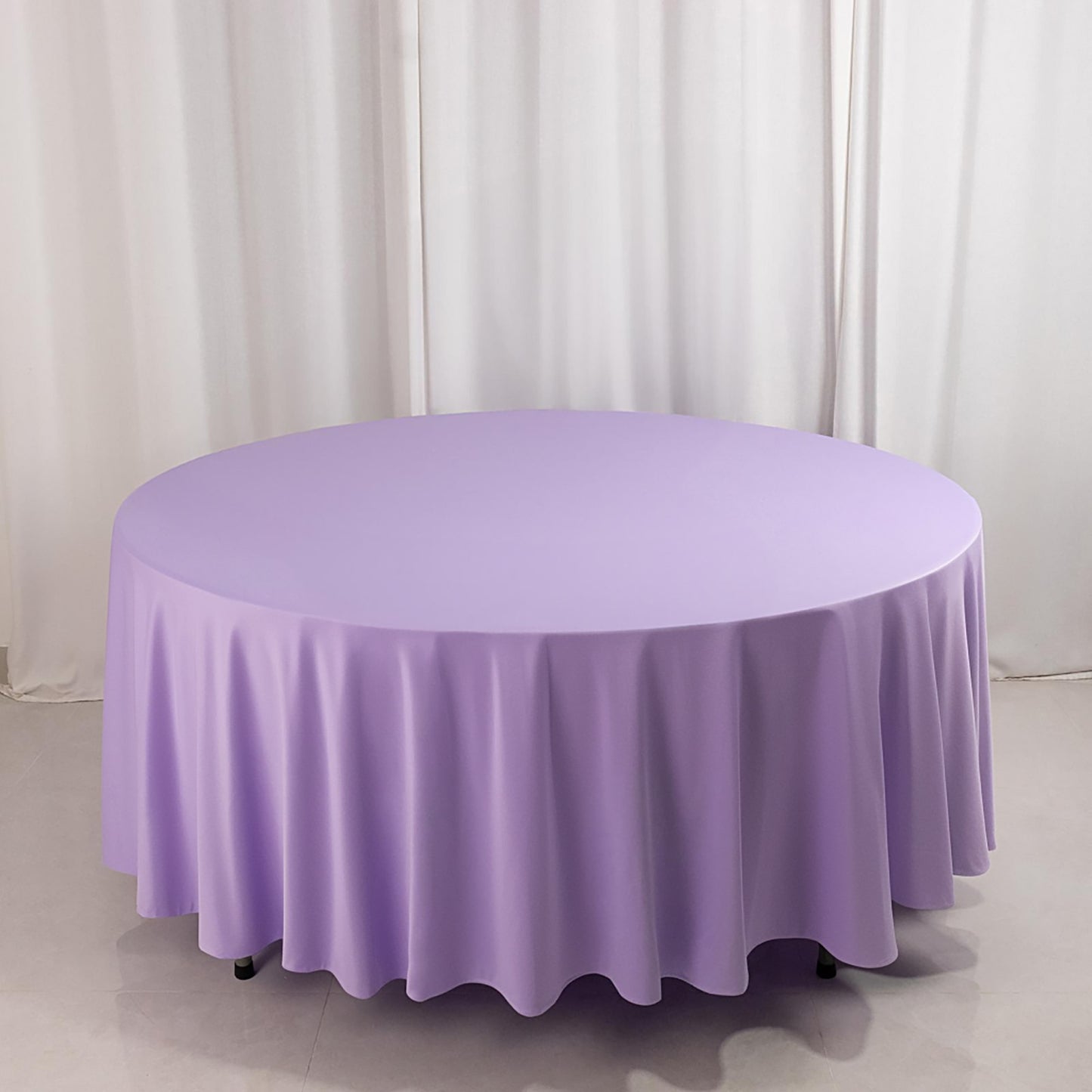 108" Lavender Lilac Scuba Round Tablecloth, Wrinkle Free Polyester Tablecloth