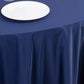 108" Navy Blue Scuba Round Tablecloth, Wrinkle Free Polyester Tablecloth