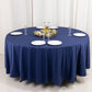 108" Navy Blue Scuba Round Tablecloth, Wrinkle Free Polyester Tablecloth