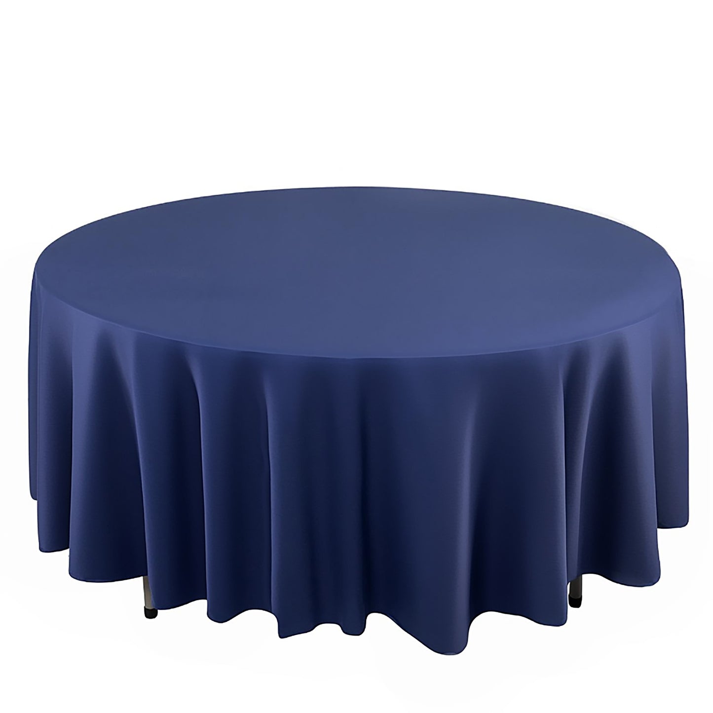 108" Navy Blue Scuba Round Tablecloth, Wrinkle Free Polyester Tablecloth
