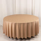 108" Nude Scuba Round Tablecloth, Wrinkle Free Polyester Tablecloth
