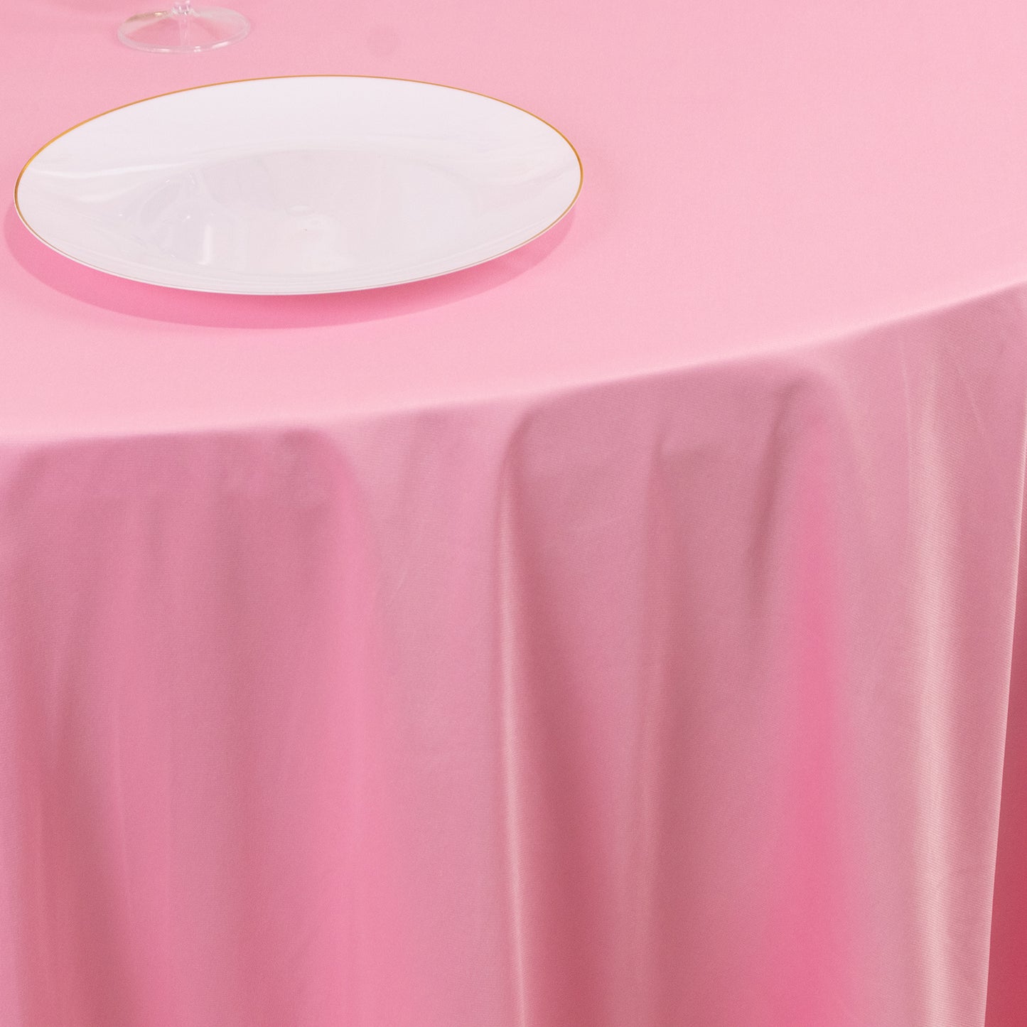 108" Pink Scuba Round Tablecloth, Wrinkle Free Polyester Tablecloth