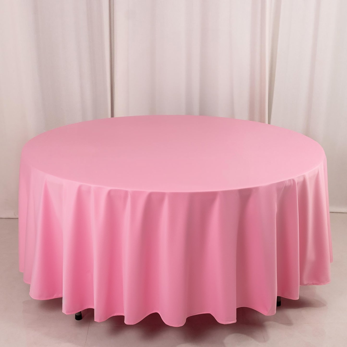 108" Pink Scuba Round Tablecloth, Wrinkle Free Polyester Tablecloth