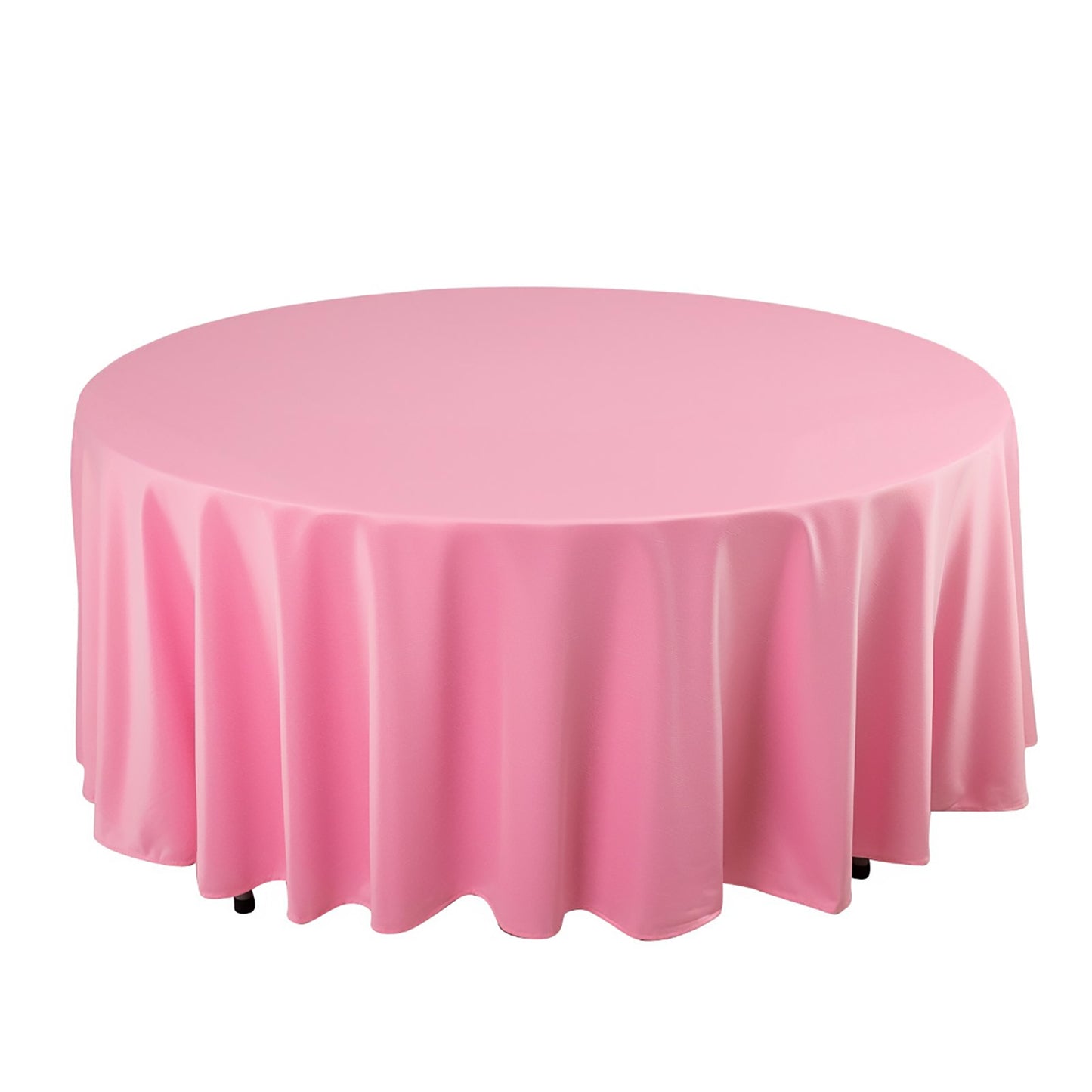 108" Pink Scuba Round Tablecloth, Wrinkle Free Polyester Tablecloth