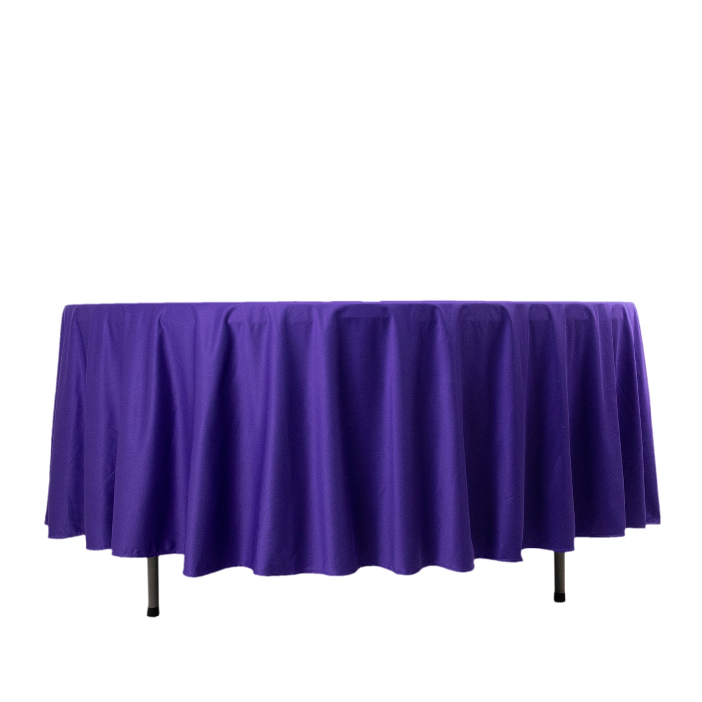 108" Purple Premium Scuba Round Tablecloth, Wrinkle Free Polyester Tablecloth