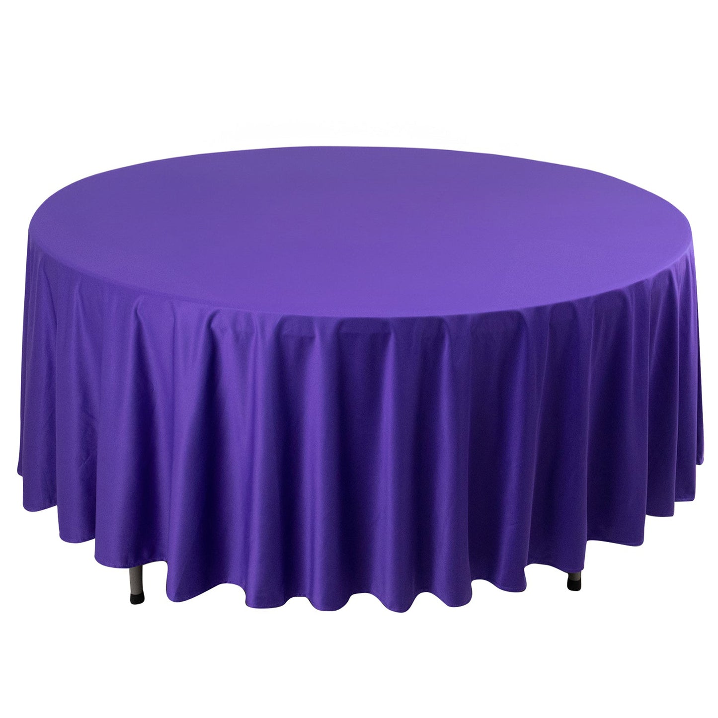 108" Purple Premium Scuba Round Tablecloth, Wrinkle Free Polyester Tablecloth