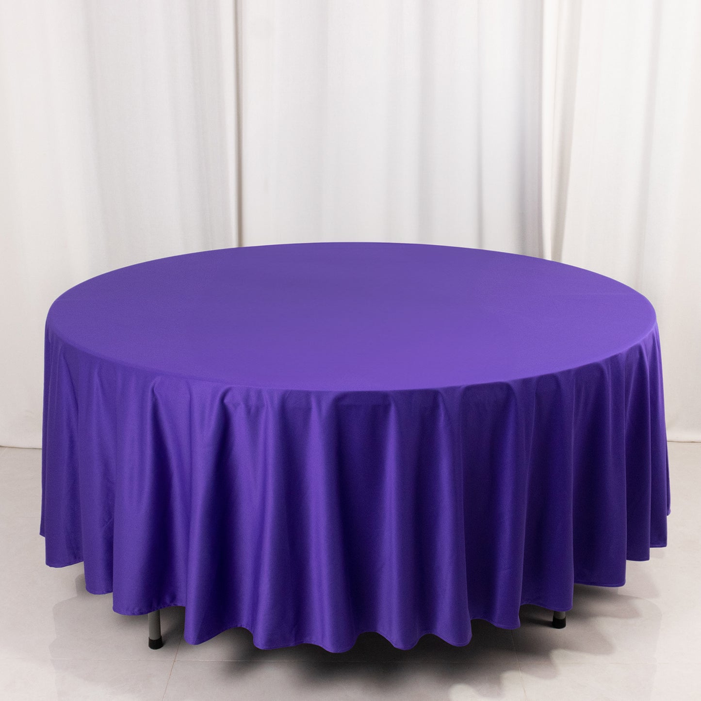 108" Purple Premium Scuba Round Tablecloth, Wrinkle Free Polyester Tablecloth