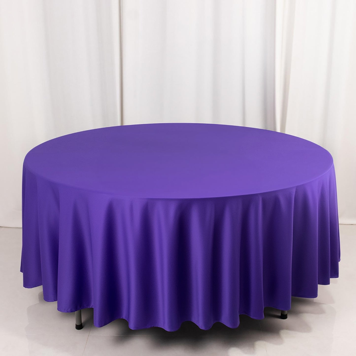 108" Purple Scuba Round Tablecloth, Wrinkle Free Polyester Tablecloth