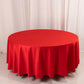 108" Red Scuba Round Tablecloth, Wrinkle Free Polyester Tablecloth