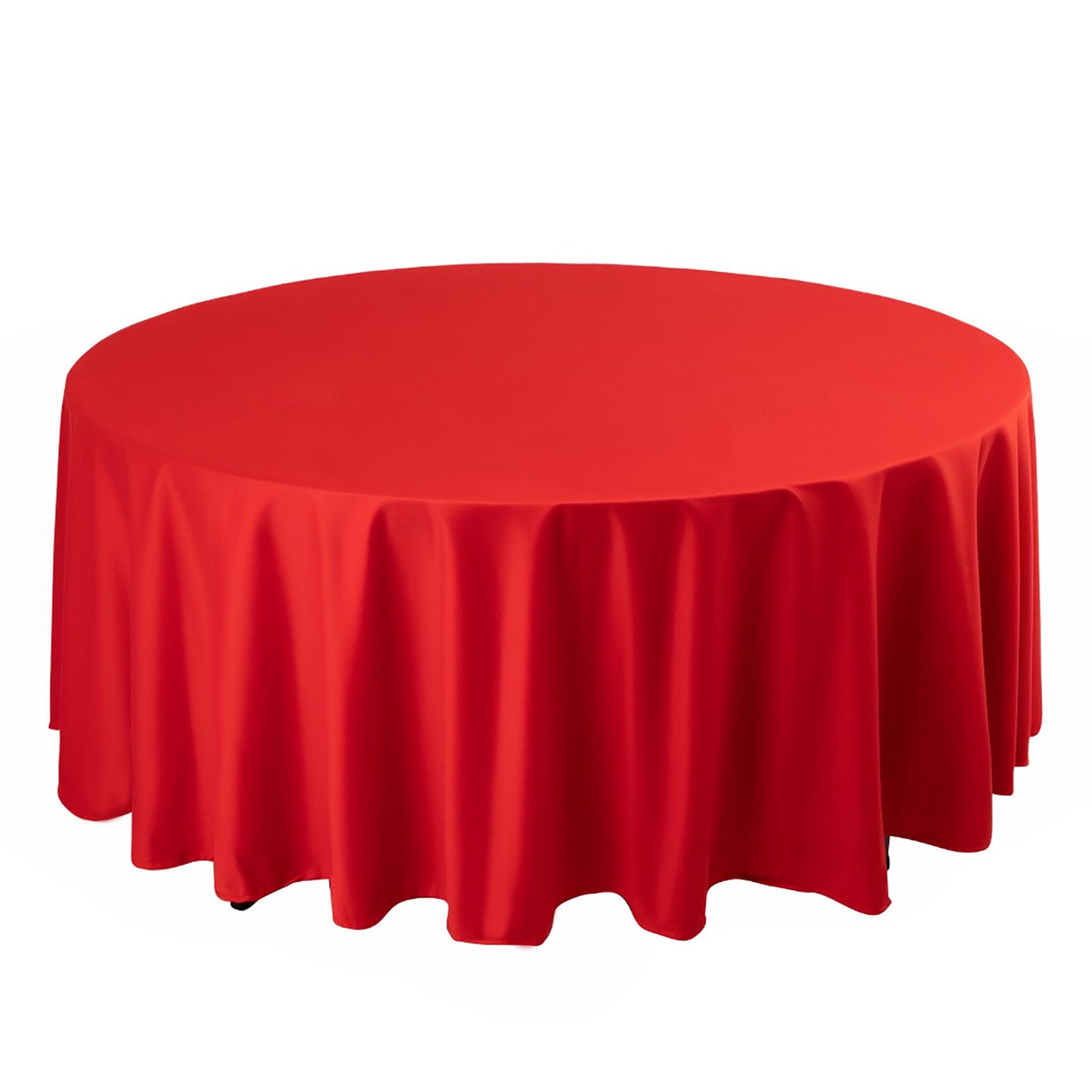 108" Red Scuba Round Tablecloth, Wrinkle Free Polyester Tablecloth